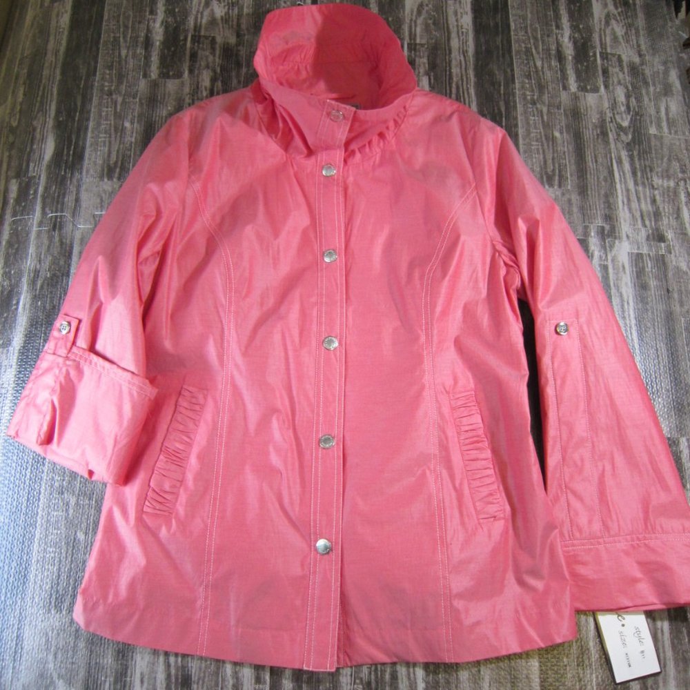 NWT, Water/Wind Resistant Snap Frt Jacket-Neyelle